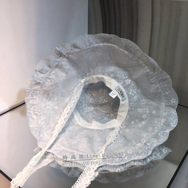 LOEWE新品女士帽子 羅意威小花帶繩蕾絲遮陽帽漁夫帽  mm1514